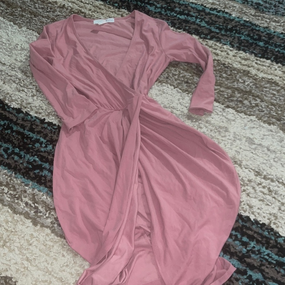 Leg slit comfy casual dress